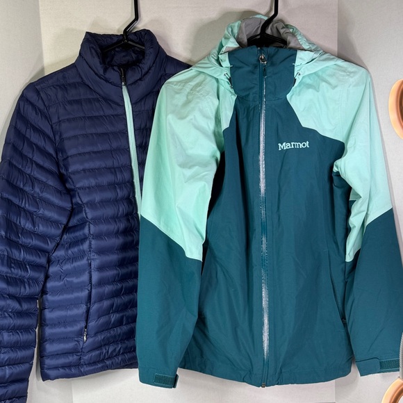 Marmot Jackets & Blazers - Marmot Featherless Winter 3-in-1Jacket Teal Shell Navy Puffer Womens sz Small